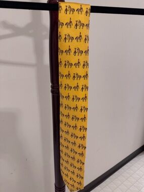 Yellow Silk Tie with Camel Motif